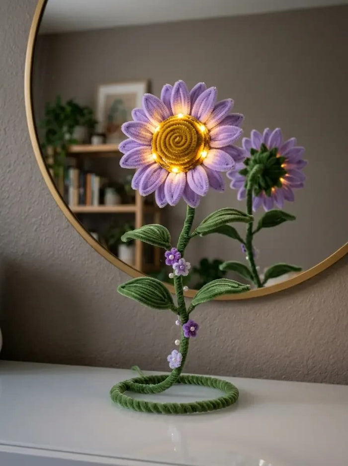 Pipe cleaner flower lamp
