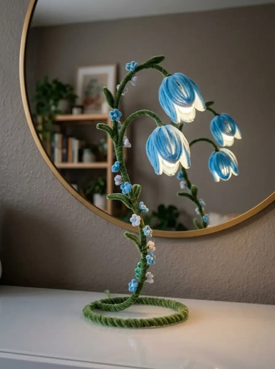 Pipe cleaner flower lamp