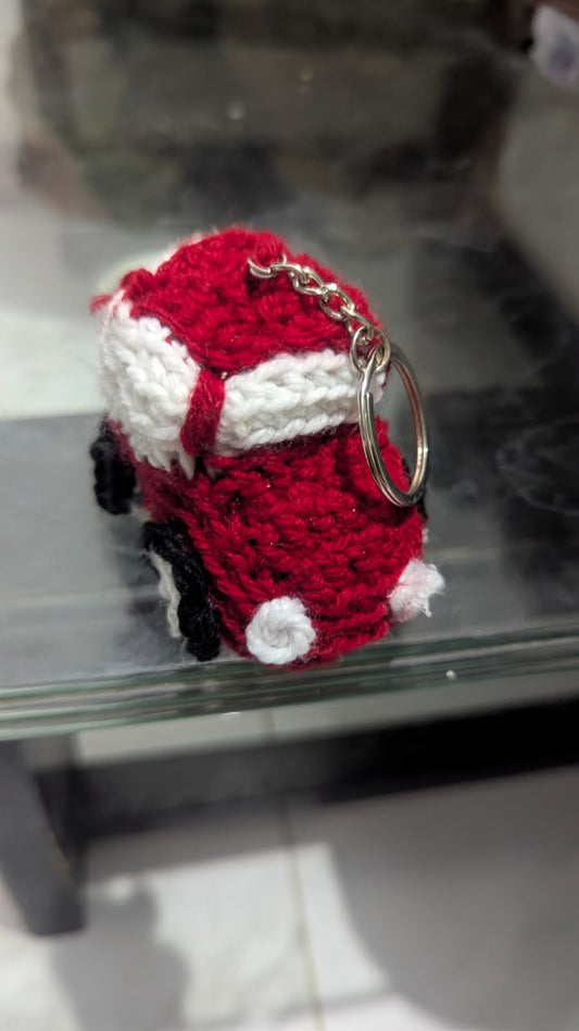 Handmade crochet car keychain