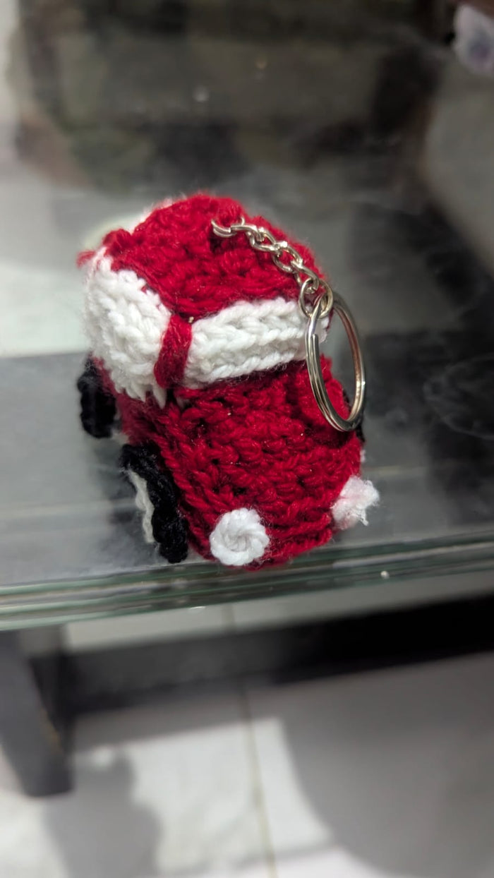 Handmade crochet car keychain