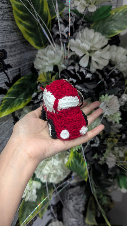 Handmade crochet car keychain