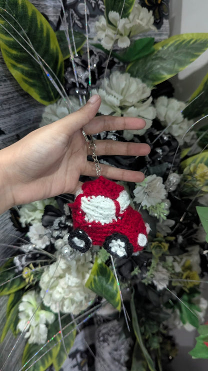 Handmade crochet car keychain