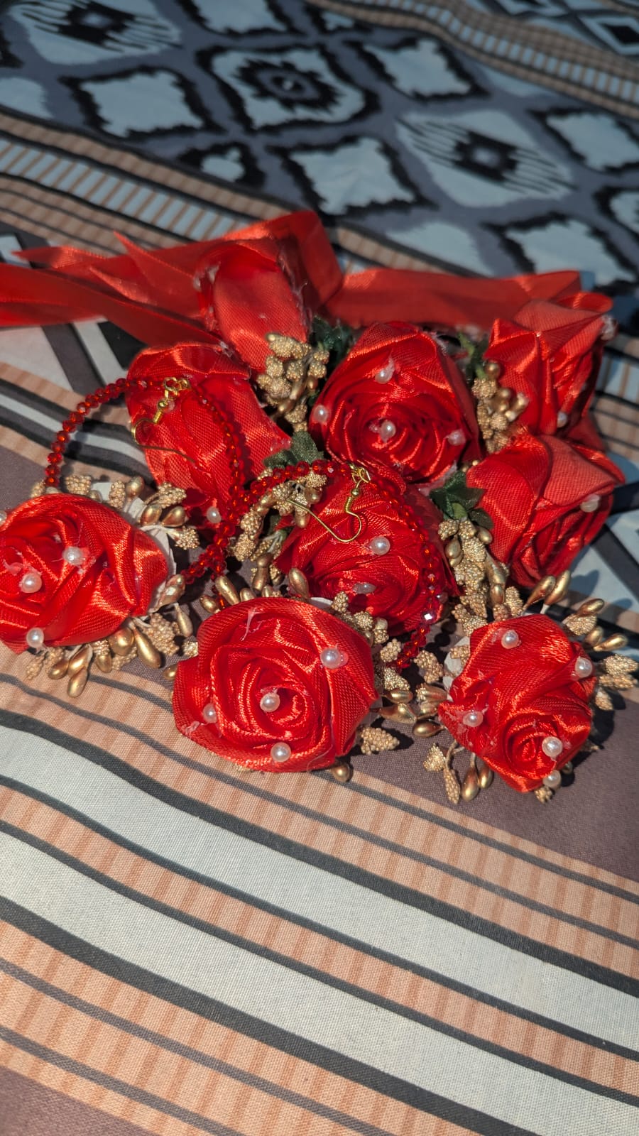 Handmade ribbon gajra set