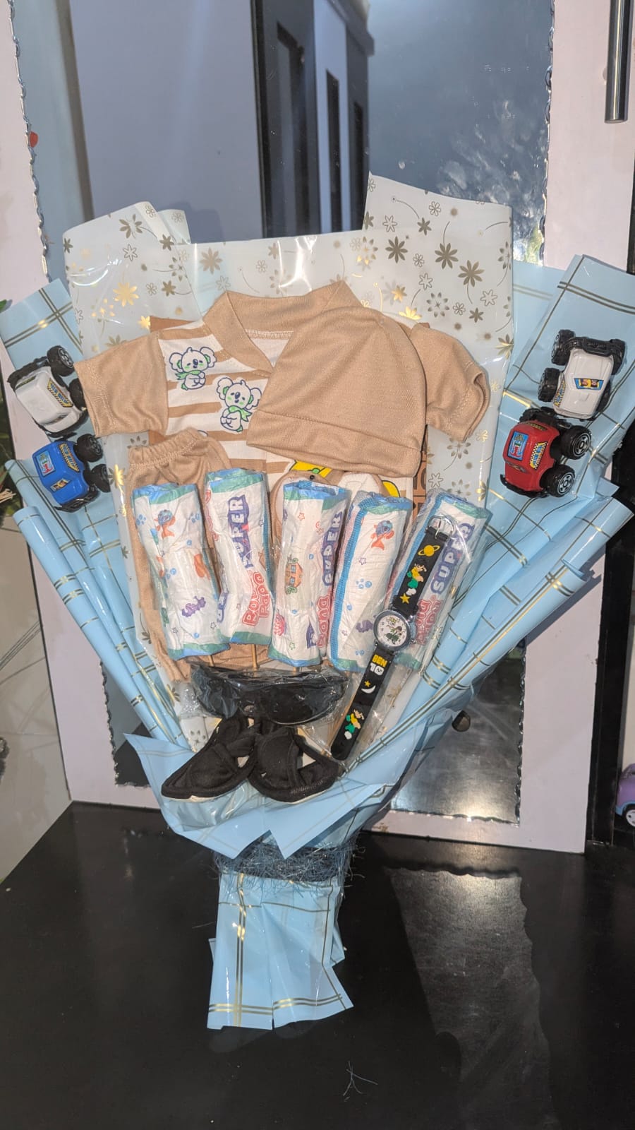 Customize baby boy bouquet