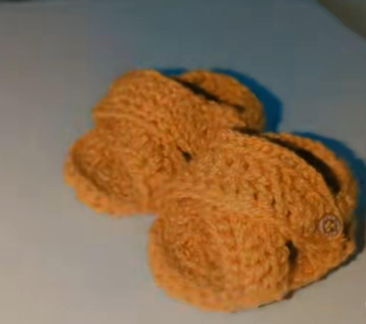 Handmade crochet baby slippers
