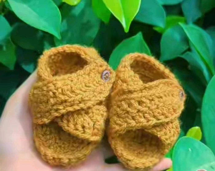 Handmade crochet baby slippers